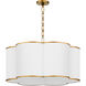 Belinder 6 Light 30 inch Non-Lacquered Brass Pendant Ceiling Light