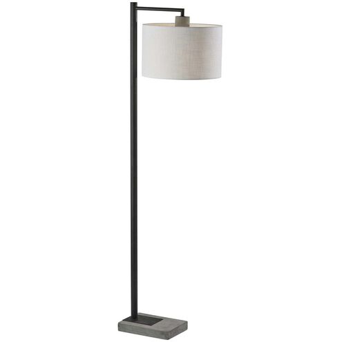 Devin 61 inch 100.00 watt Black with Grey Cement Accents Floor Lamp Portable Light