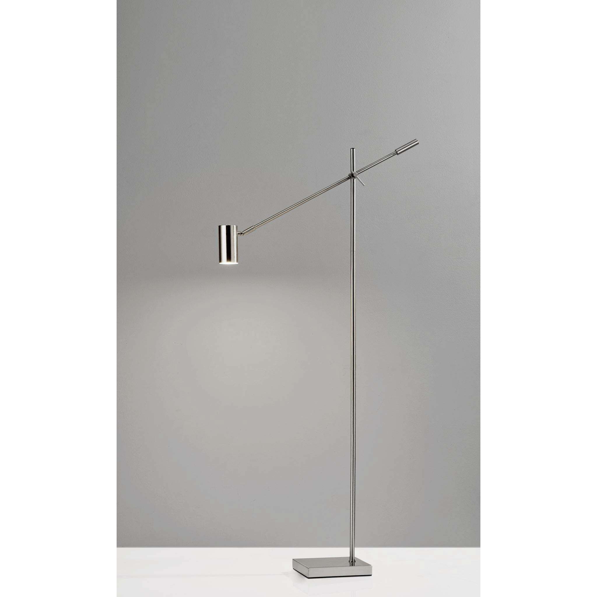 Collette 58 inch 9.00 watt Brushed Steel Floor Lamp Portable Light 