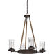Thornton 4 Light 32 inch Aged Bronze Brushed Up/Down Chandelier Ceiling Light