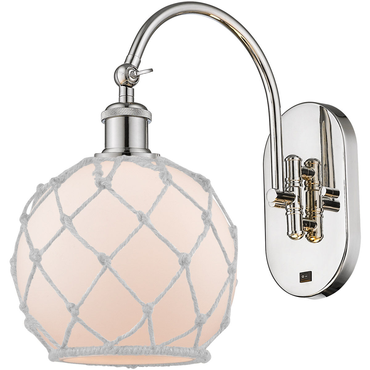 Ballston Farmhouse Rope LED 8 inch Polished Nickel Sconce Wall Light