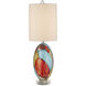 Vivid 29.5 inch 150 watt Beige and Red and Blue and Orange and Clear Table Lamp Portable Light