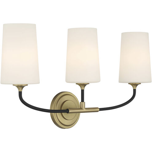 Niles 3 Light 23.5 inch Black Forged and Modern Gold Bath Vanity Wall Light
