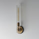 Flambeau 1 Light 5 inch Black and Antique Brass ADA Wall Sconce Wall Light in Clear