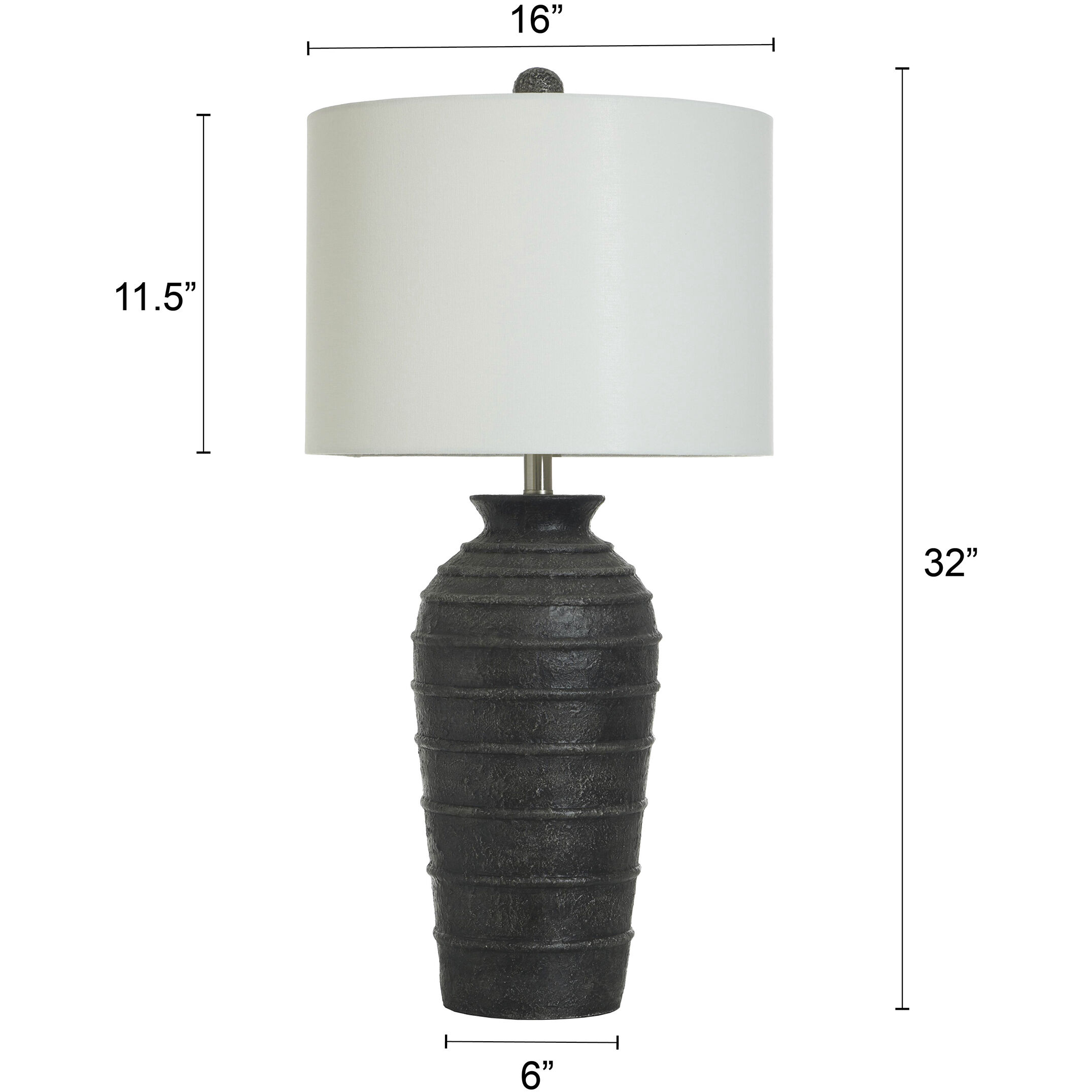 Hampton 32 inch 150.00 watt Matte Black Table Lamp Portable Light
