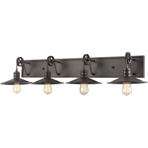 Spindle Wheel 4 Light 42 inch Oil Rubbed Bronze Vanity Light Wall Light