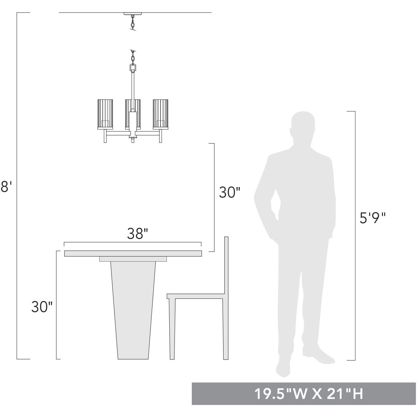 Winslett 19.5 inch 60.00 watt Matte Black Chandelier Ceiling Light, Mini
