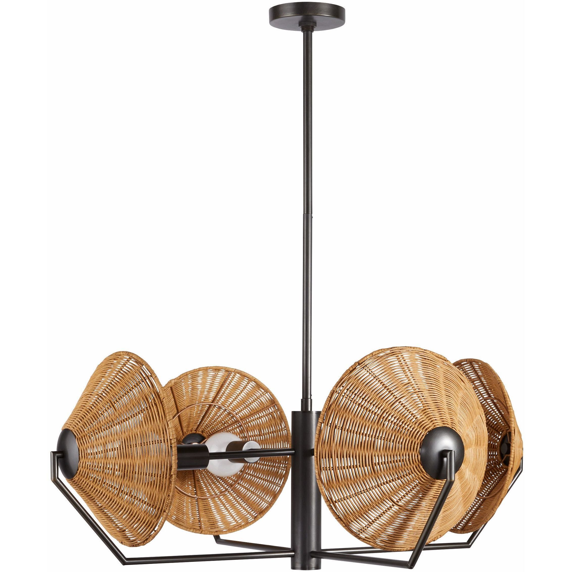 Coleman 4 Light 34 inch Natural Chandelier Ceiling Light