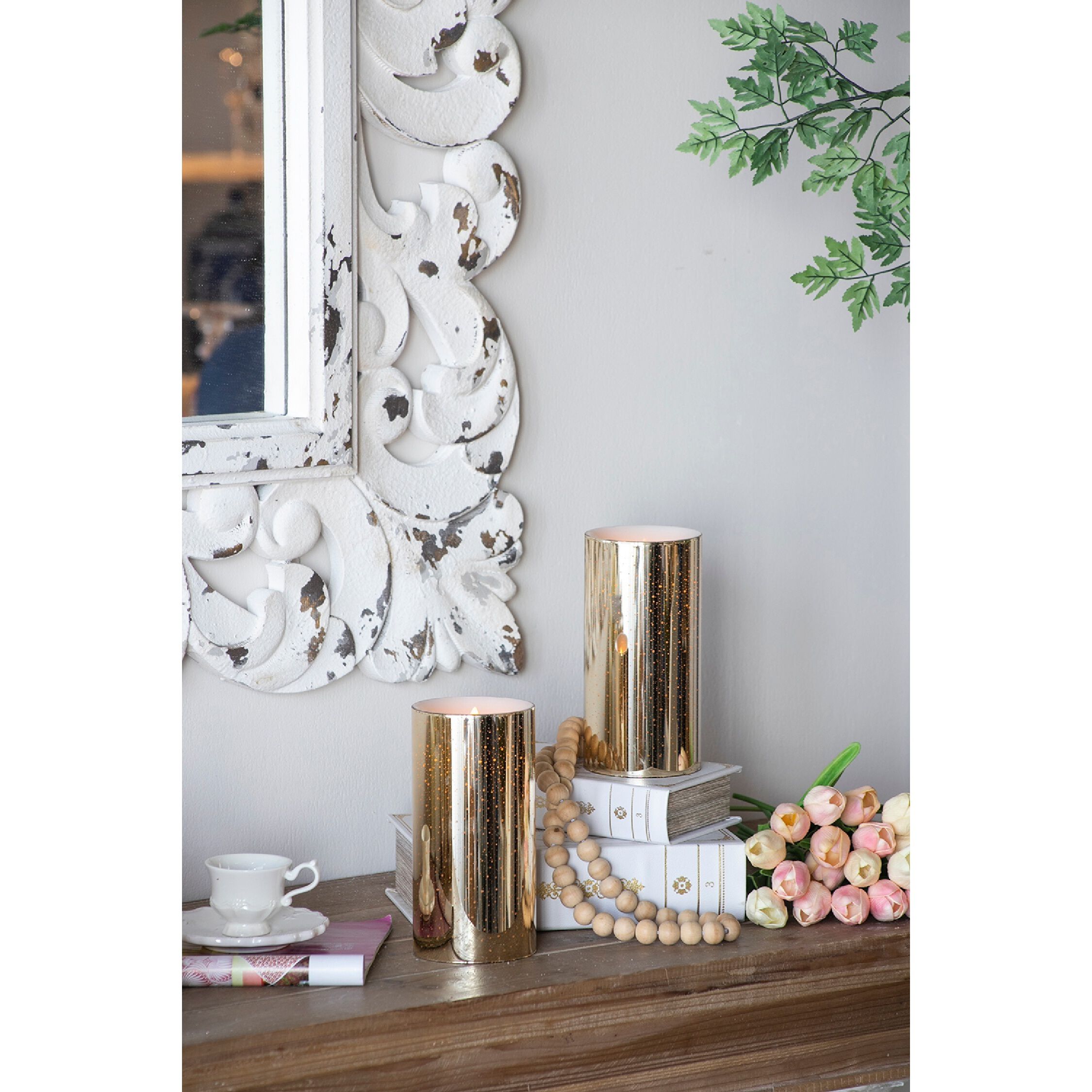 Speckled 8 X 4 inch LED Candle