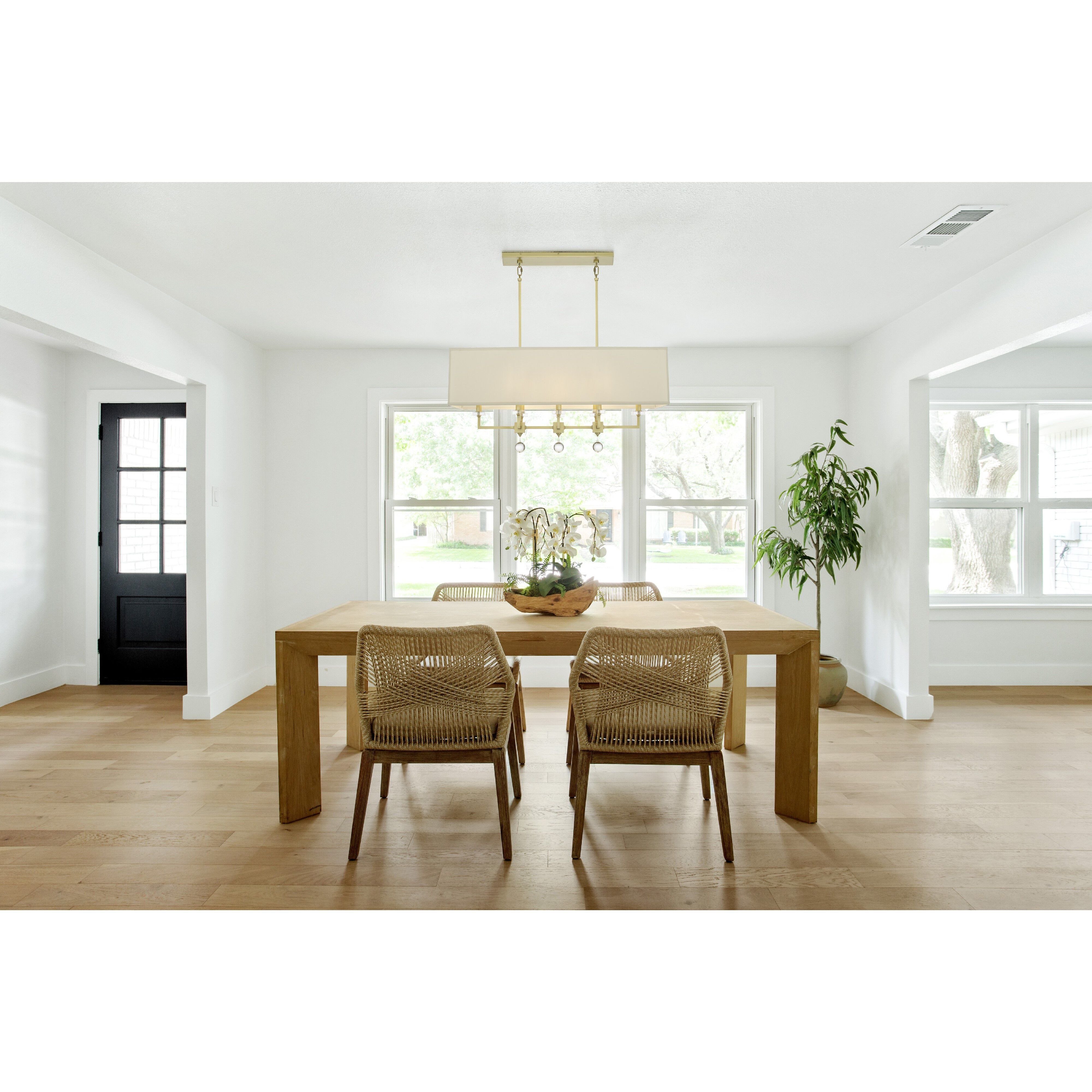 Paxton 8 Light 38 inch Aged Brass Linear Chandelier Ceiling Light