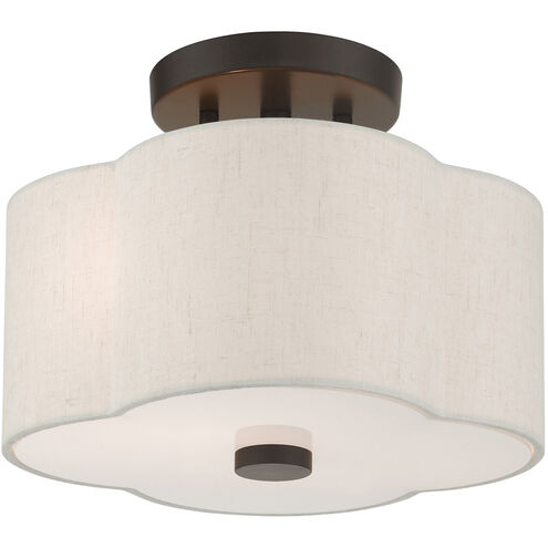 Solstice 2 Light 11 inch English Bronze Semi Flush Ceiling Light
