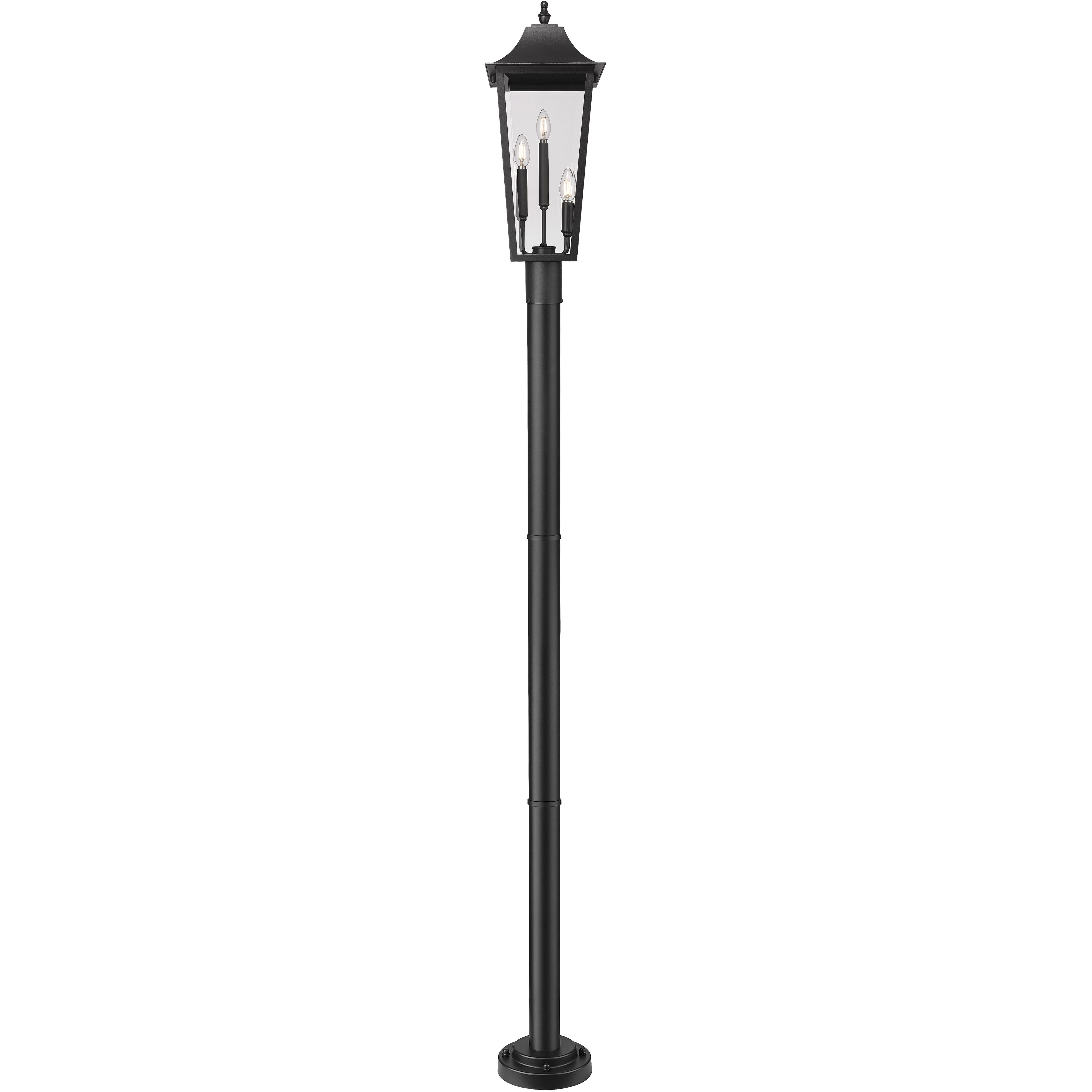 Gannon 3 Light 100.5 inch Black Outdoor Post Mounted Fixture