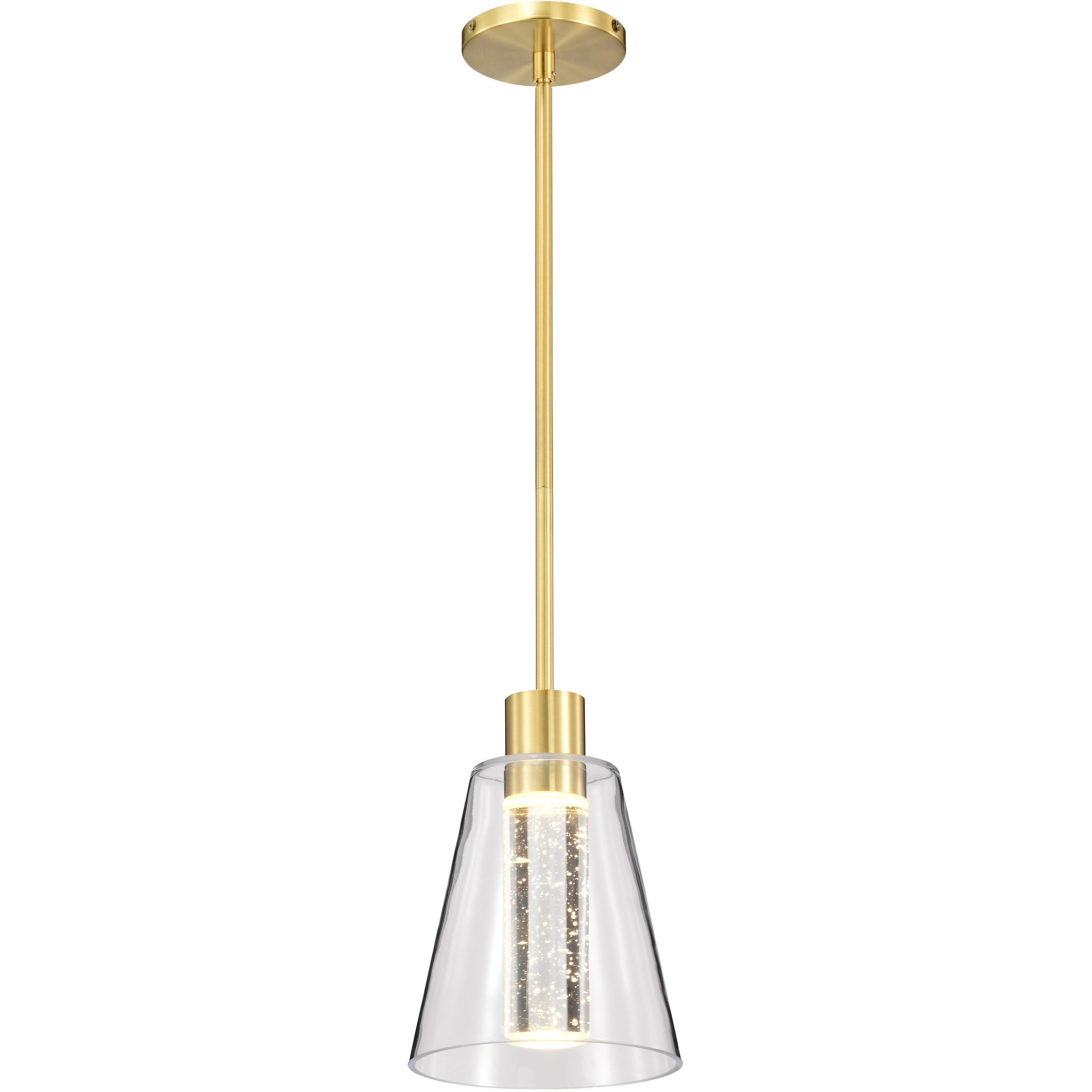 Aura LED 7.25 inch Brushed Brass Pendant Ceiling Light
