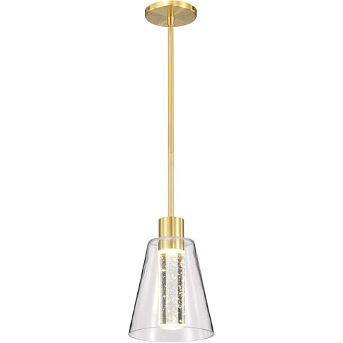Aura LED 7.25 inch Brushed Brass Pendant Ceiling Light