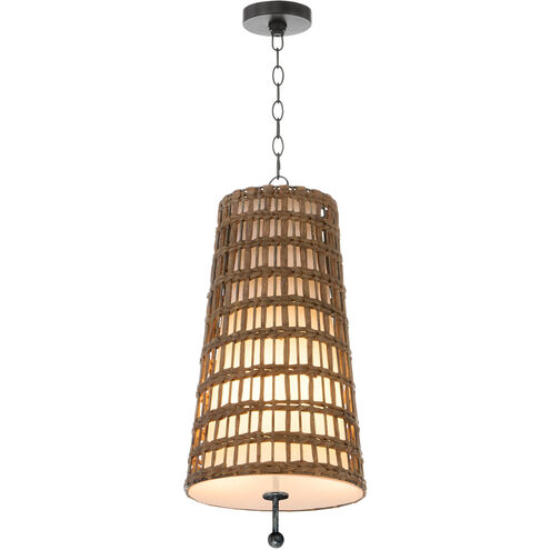 Mindoro 3 Light 15 inch Tobacco and Matte Black Pendant Ceiling Light