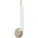 Wick 5.13 inch Vintage Brass Wall Sconce Wall Light in Vintage Brass and Travertine