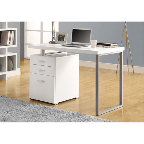 Ramapo 47 X 24 inch White and Silver Computer Desk