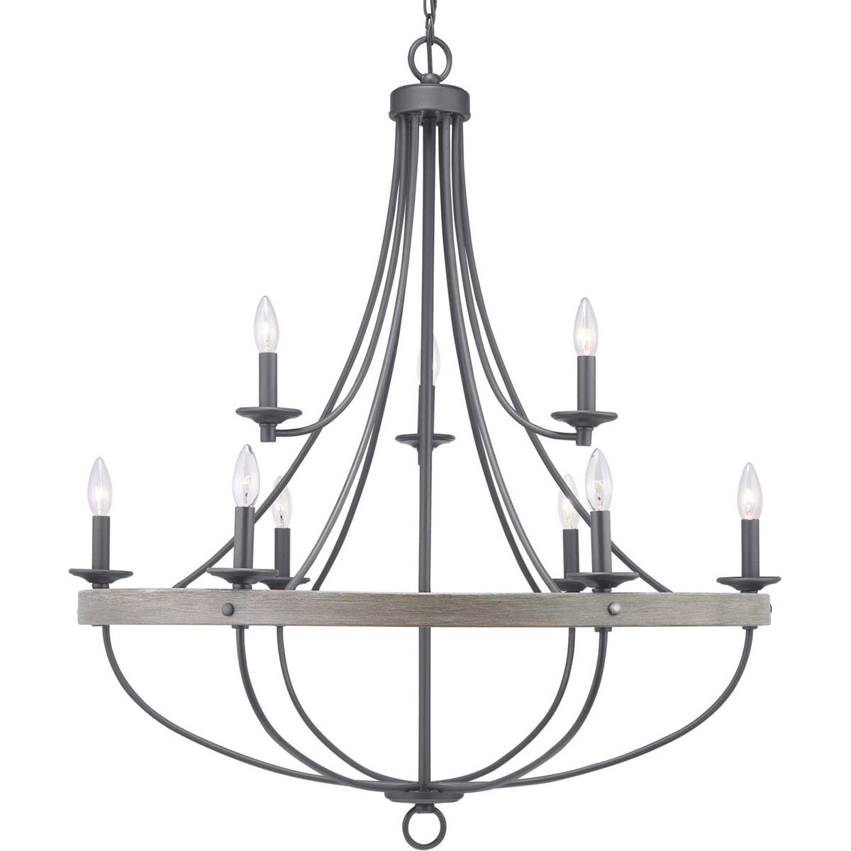 Lyles 9 Light 35.25 inch Graphite Chandelier Ceiling Light