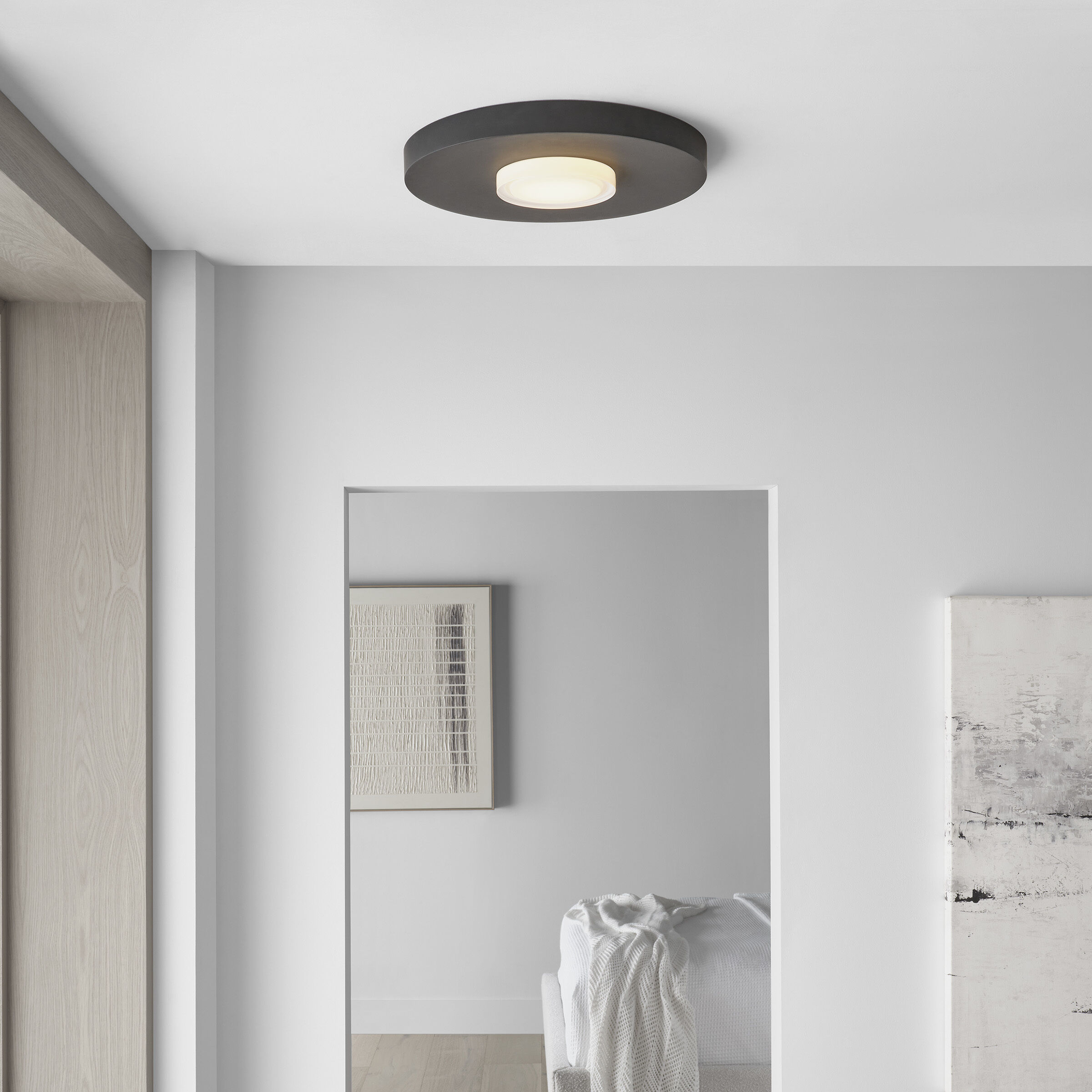 Sean Lavin Castor LED 17.1 inch Nightshade Black Flush Mount Ceiling Light, Integrated LED