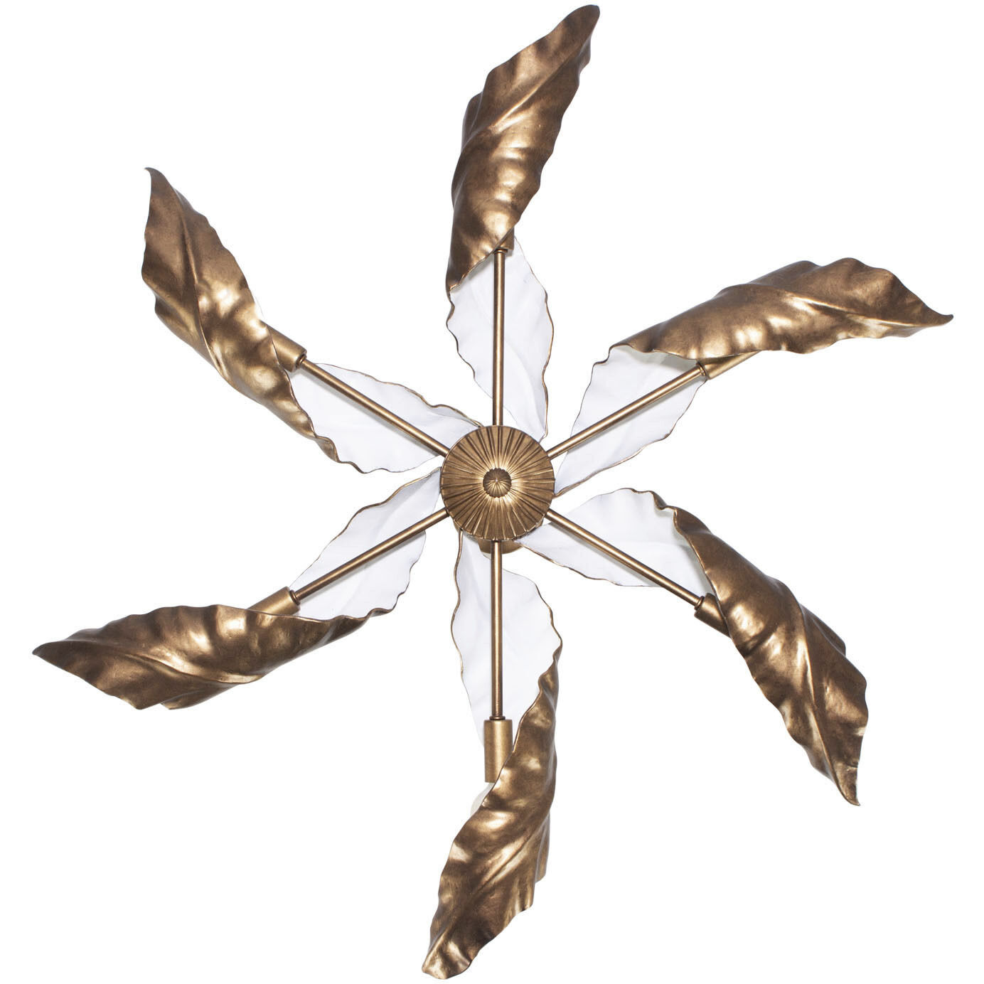 Spira 6 Light 36 inch Pearlized Antique Brass with White Pendant Chandelier Ceiling Light