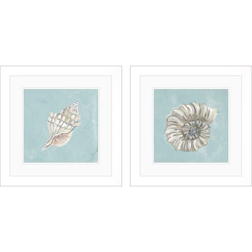Waterside Collection Block Profile Matted White Framed Art