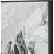 Blossom Abstract Off White with Green and Black Framed Wall Art