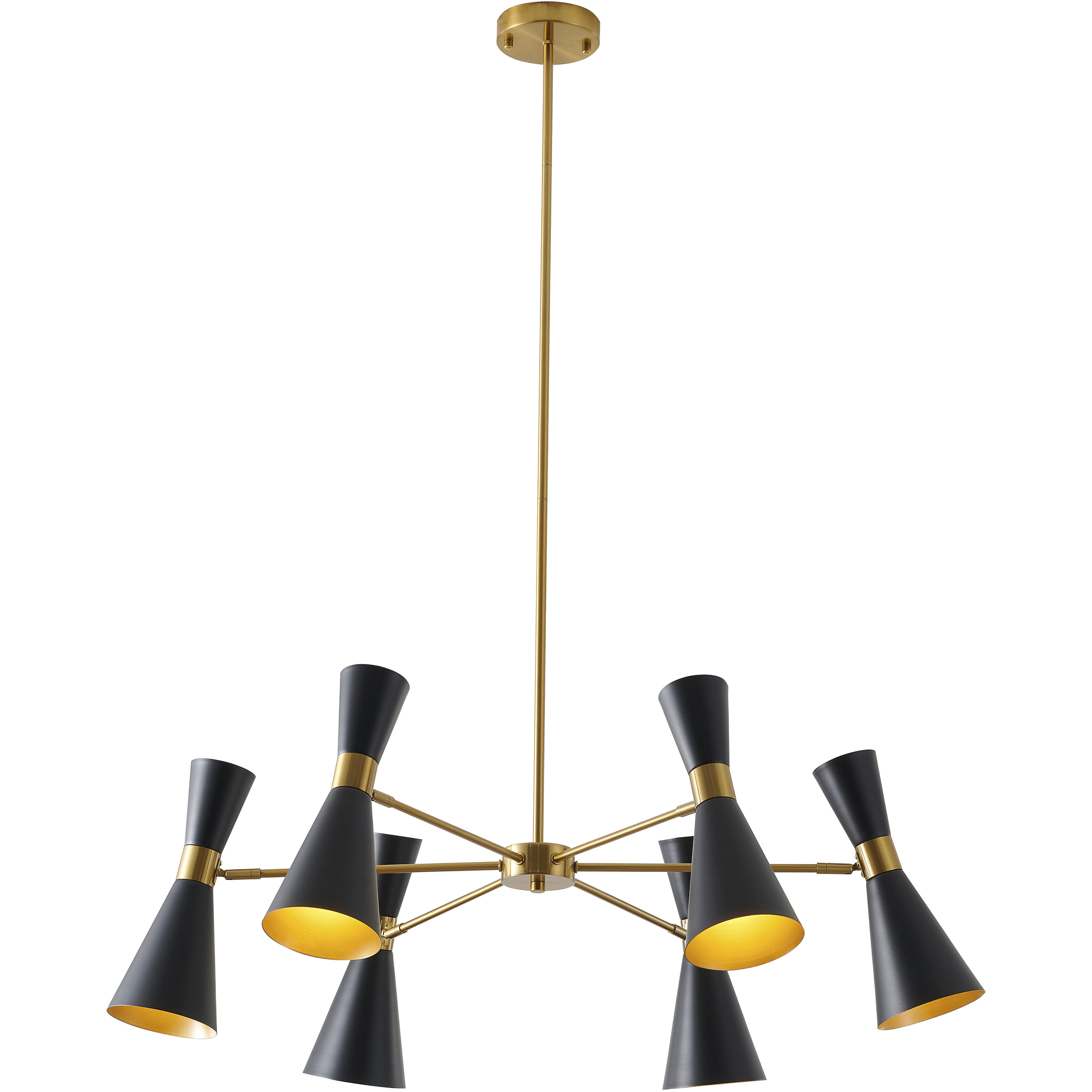 Canada 6 Light 33 inch Black and Gold Chandelier Ceiling Light