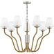Harwich 7 Light 40 inch Polished Nickel with Natural Chandelier Ceiling Light