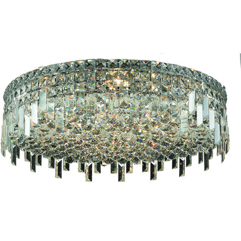 Maxime 9 Light 24 inch Chrome Flush Mount Ceiling Light in Royal Cut