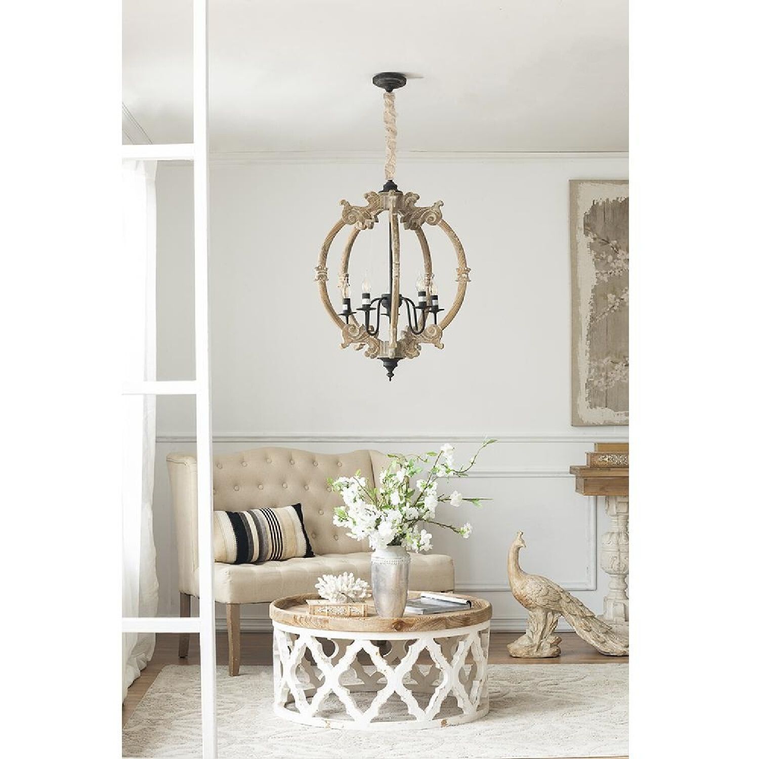 Anita 32 X 31.9 inch Natural/White Coffee Table