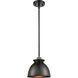 Ballston Adirondack LED 8 inch White and Polished Chrome Pendant Ceiling Light in Matte Black, Ballston