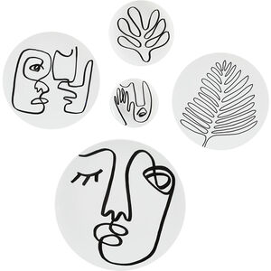 Solange White and Black Wall Decor, Set of 5