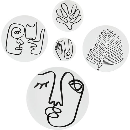 Solange White and Black Wall Decor, Set of 5