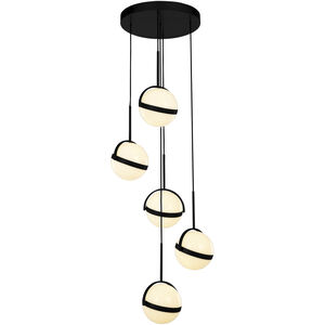 Globo LED 16.63 inch Matte Black Multi-Pendant Ceiling Light