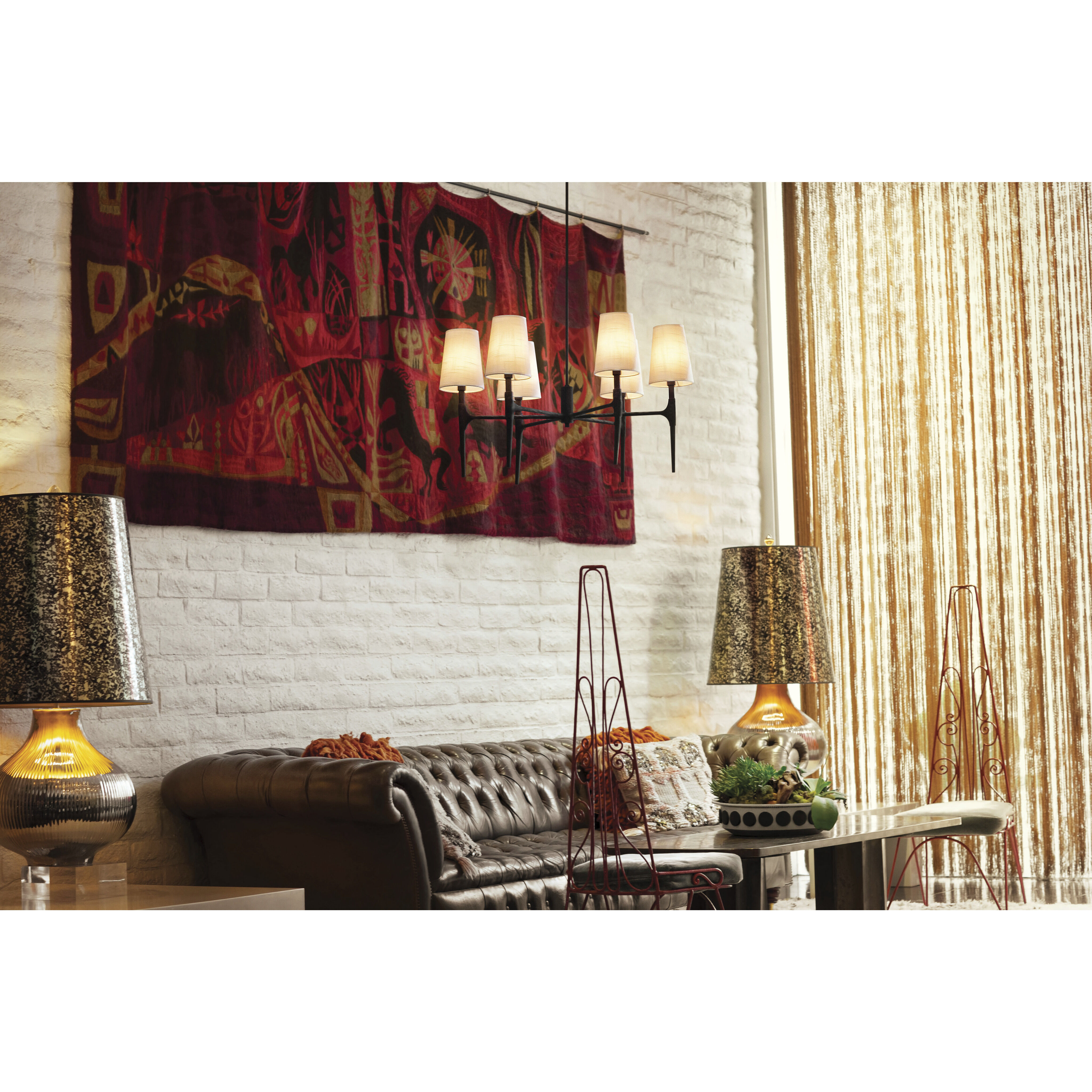 Beaumont 6 Light 28 inch Black Indoor Chandelier Ceiling Light