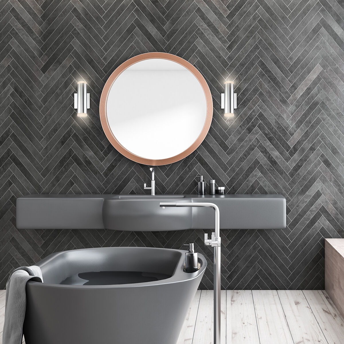 Seaton LED 5 inch Chrome Wall Sconce Wall Light