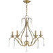 Caterina 5 Light 24 inch Antique Brass with Clear Crystals Chandelier Ceiling Light