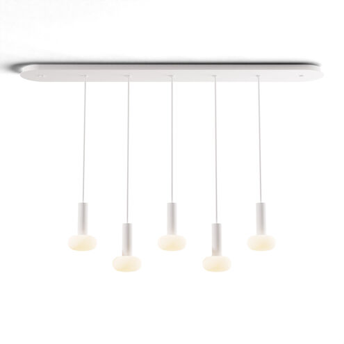 Combi LED 49 inch Matte White Pendant Ceiling Light, Suspension / Flush Mount 2-in-1