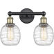 Belfast 2 Light 15 inch Black Antique Brass Bath Vanity Light Wall Light in Deco Swirl