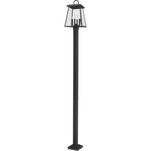 Broughton 4 Light 115.75 inch Black Outdoor Post Mounted Fixture