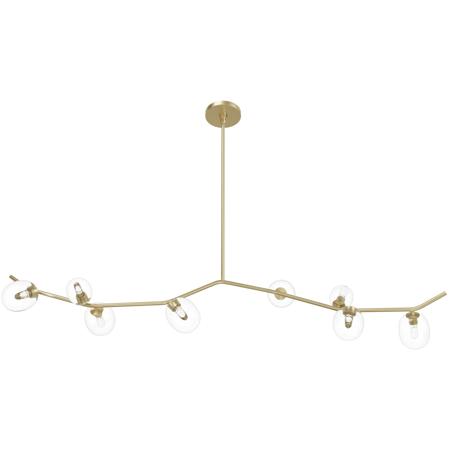 Hampton LED 10 inch Brushed Brass Chandelier Ceiling Light in Clear Glass