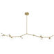 Hampton LED 10 inch Brushed Brass Chandelier Ceiling Light in Clear Glass