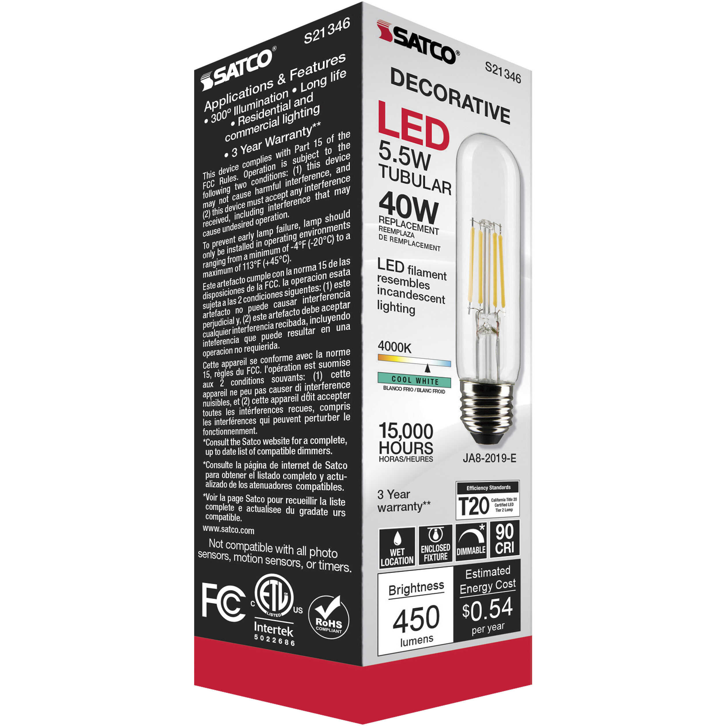 Lumos LED Medium Medium 5.50 watt 4000K LED Filament