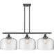 Ballston X-Large Bell LED 36 inch Matte Black Island Light Ceiling Light in Clear Glass, Ballston