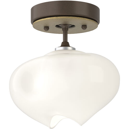 Ume 1 Light 6.3 inch Ink and Modern Brass Semi-Flush Ceiling Light in Frosted