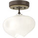 Ume 1 Light 6.3 inch Ink and Modern Brass Semi-Flush Ceiling Light in Frosted