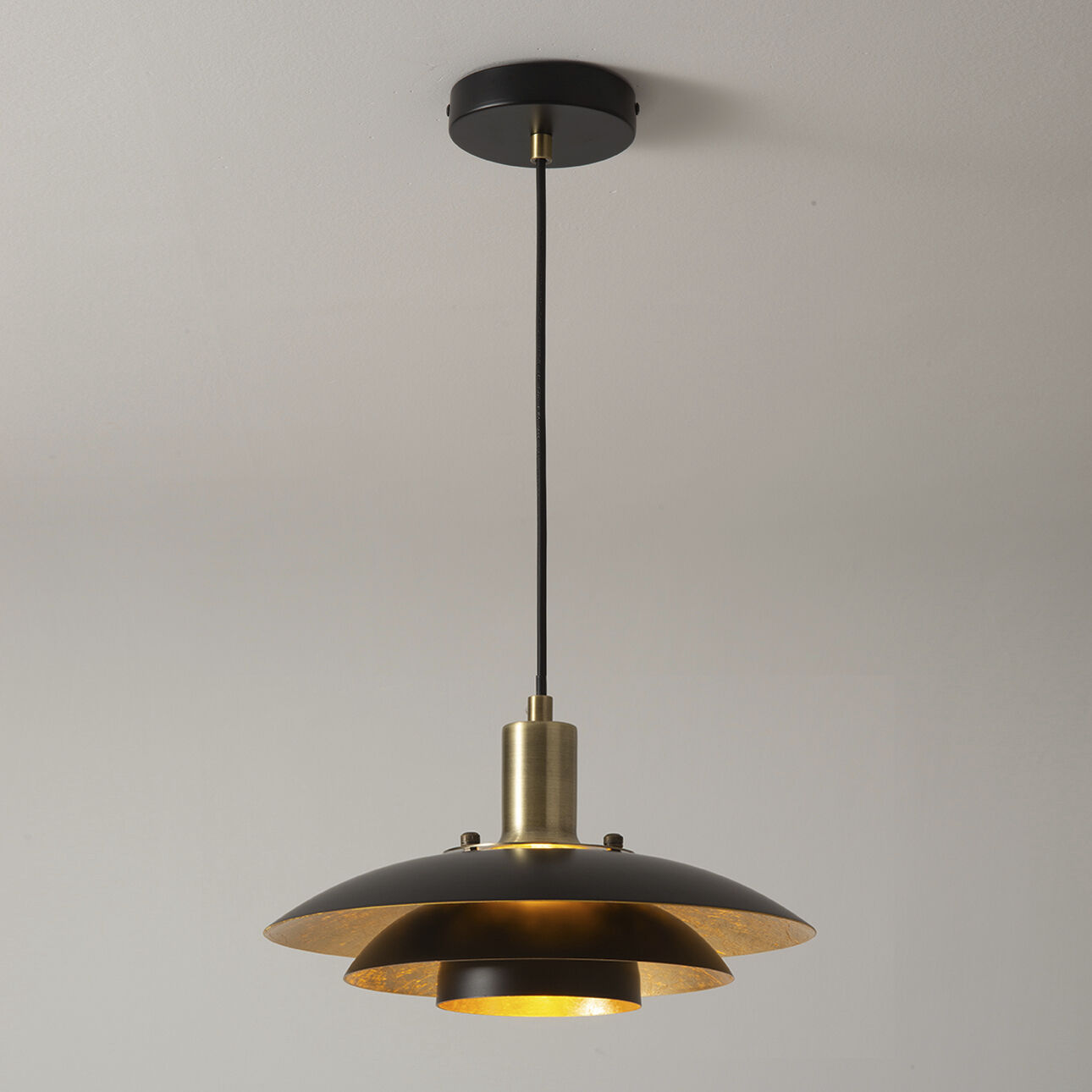 Rancho Mirage LED 15 inch Matte Black and Weathered Brass Pendant Ceiling Light, Large