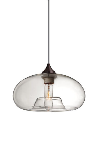 Bana 1 Light Bronze Pendant Ceiling Light in Clear Glass