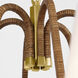 Chapman & Myers Biscayne LED 30.25 inch Antique-Burnished Brass and Natural Rattan Wrapped Chandelier Ceiling Light, Large