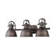 Duncan 3 Light 25 inch Rubbed Bronze Bath Vanity Wall Light